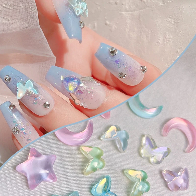 

Moon Star Shape Nail Charms Diamonds Mixed Size Resin Love Jewelry Diy Nails Art Accessories 3d Crystal Manicure Decorate