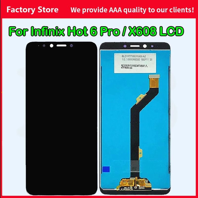 

Original 10-Touch AAA Quality LCD For Infinix Hot 6 Pro LCD Display Screen Replacement For Infinix X608 Screen