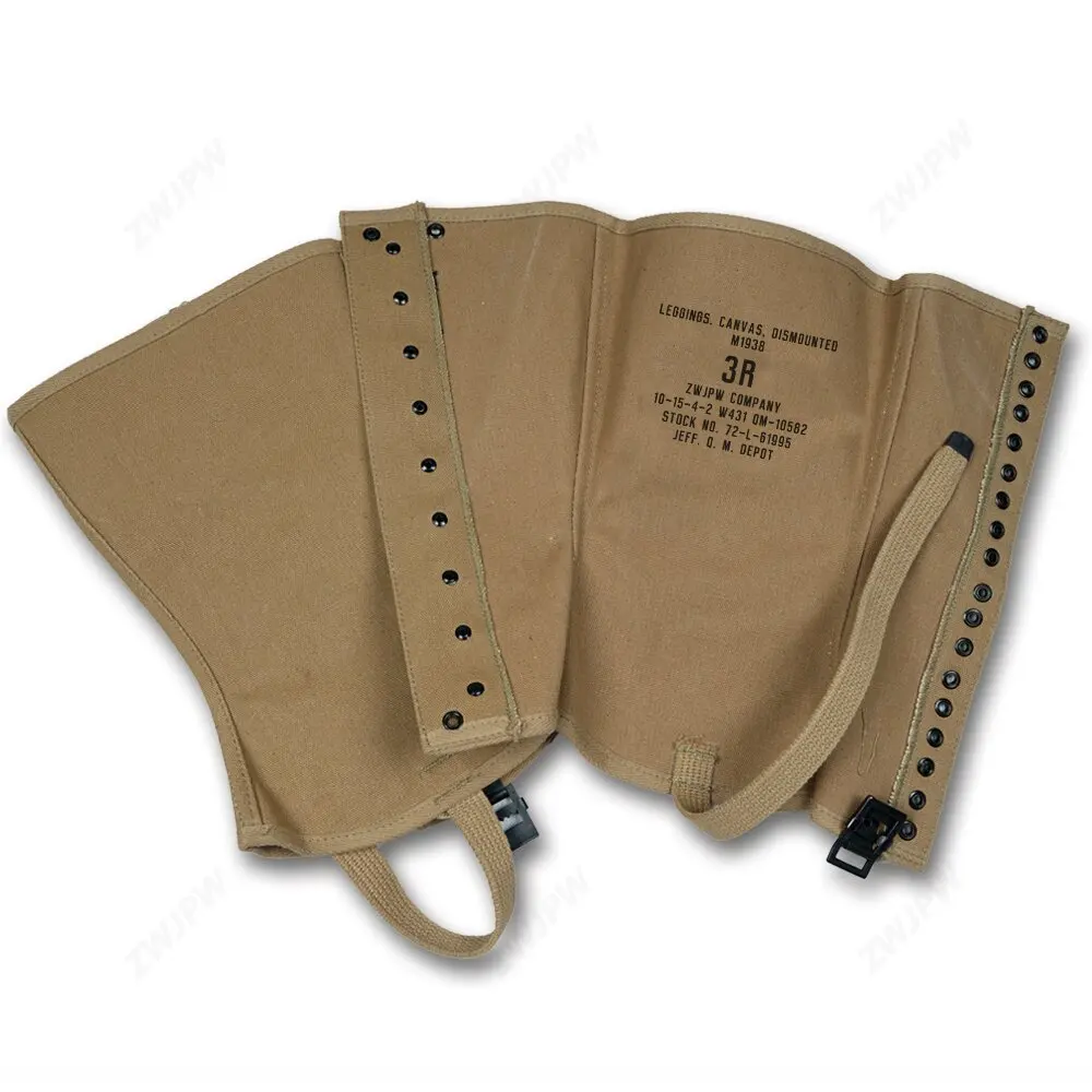WWII WW2 US Army M-1938 Military Uniform Accessories canvas Leggings high quality Replica