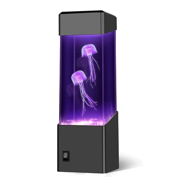 LED 해파리 탱크 야간 조명 색상 변경 테이블 램프, 수족관 전기 무드 용암 램프, 어린이 선물, 가정 방 장식