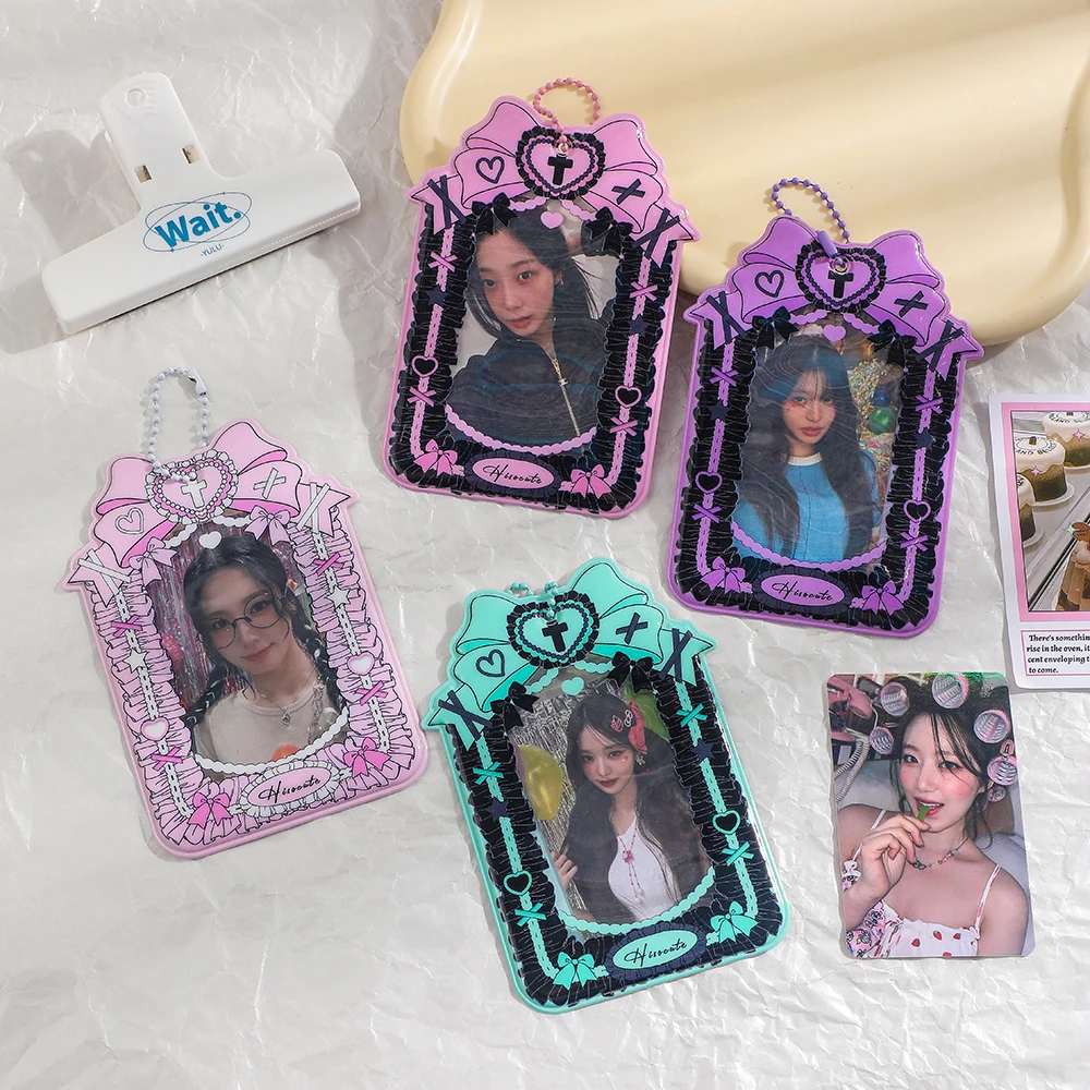 Cake Lace Kpop 3Inch Photocard Holders Sweet Girls Card Holder Sleeves Kawaii Stationary photo card holder