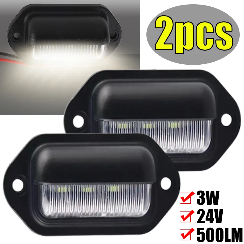 

6 LED Car License Number Plate Lights Waterproof 12-24V Universal Truck RV Trailer Tail License Plate White Side Lamp Bulbs