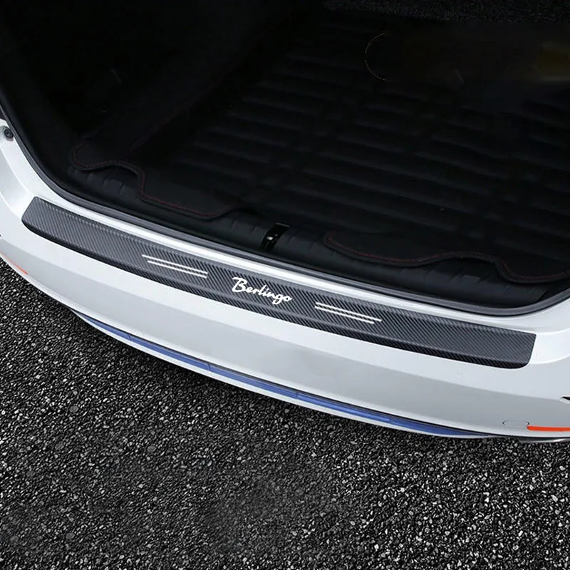 Anti-scratch Car Trunk Door Sill Plate Protector Carbon Fiber Decor Decal Threshold Citroen Berlingo Auto Accessories Car Door Sill Pedal
