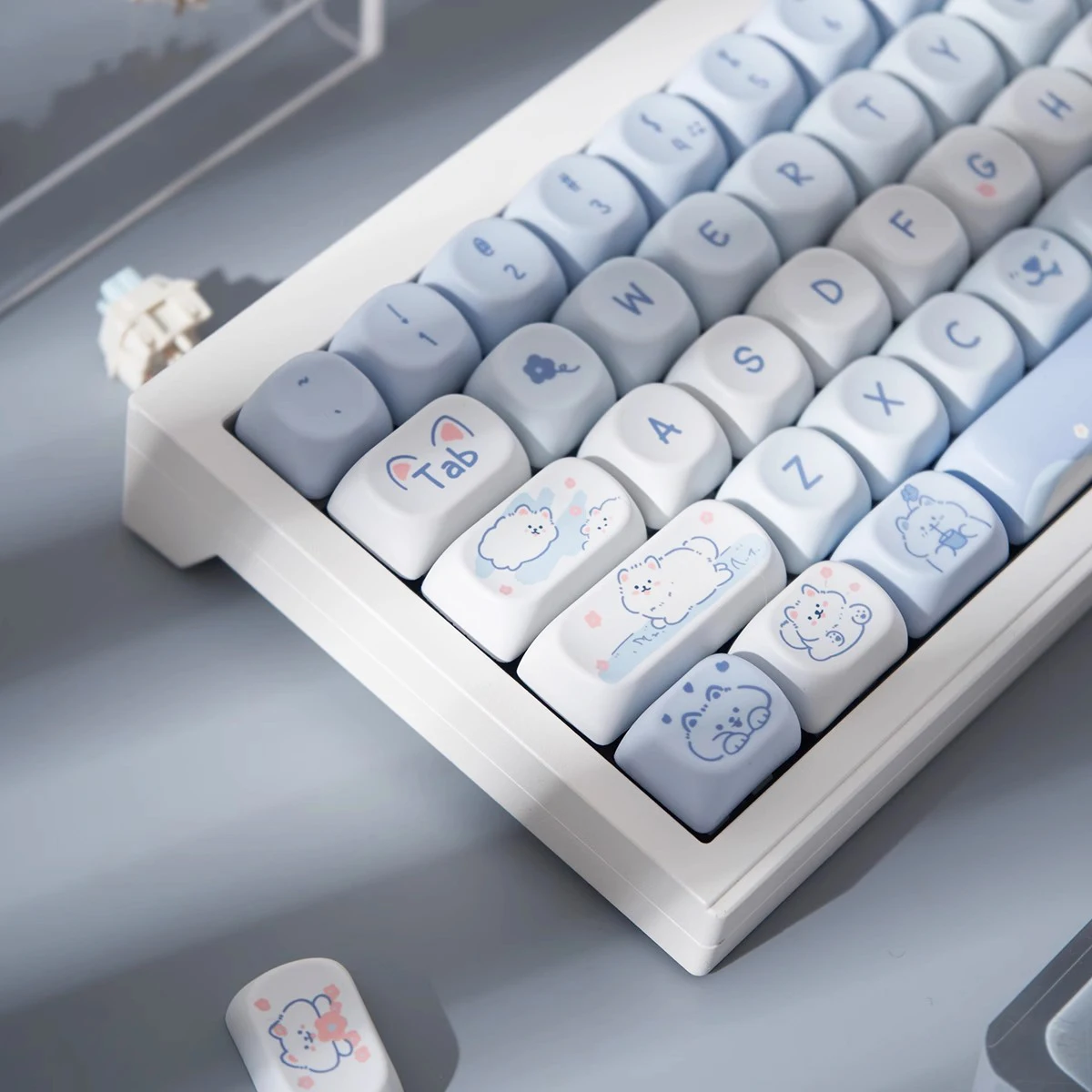 

USLION 95Keys MOA Profile Keycaps Cartoon Theme PBT Key Caps for 61/64/68/84/75/87 Keys GMK67 GMK87 Gaming Mechanical Keyboard