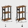 Small Narrow Sided Table with Charging Station, Set of 2 Tight Fitting Coffee Tables for Small Spaces 3
