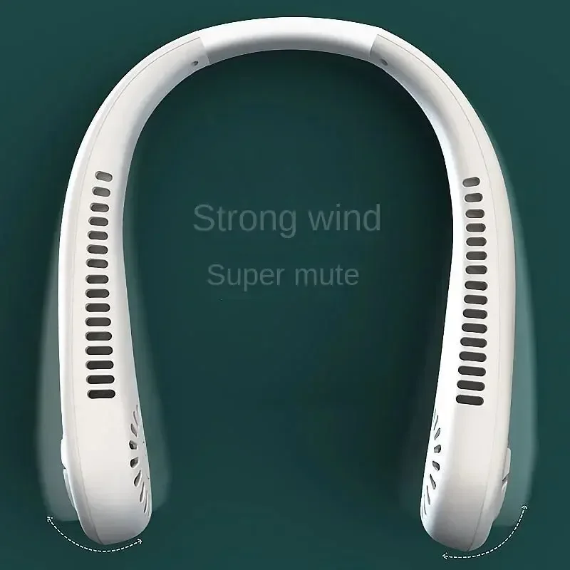 1PC Fan Long Endurance New Mini Neck Portable No Bladeless Hanging Neck Rechargeable Air Cooler 3 Speed Mini Summer Sport Fan 3