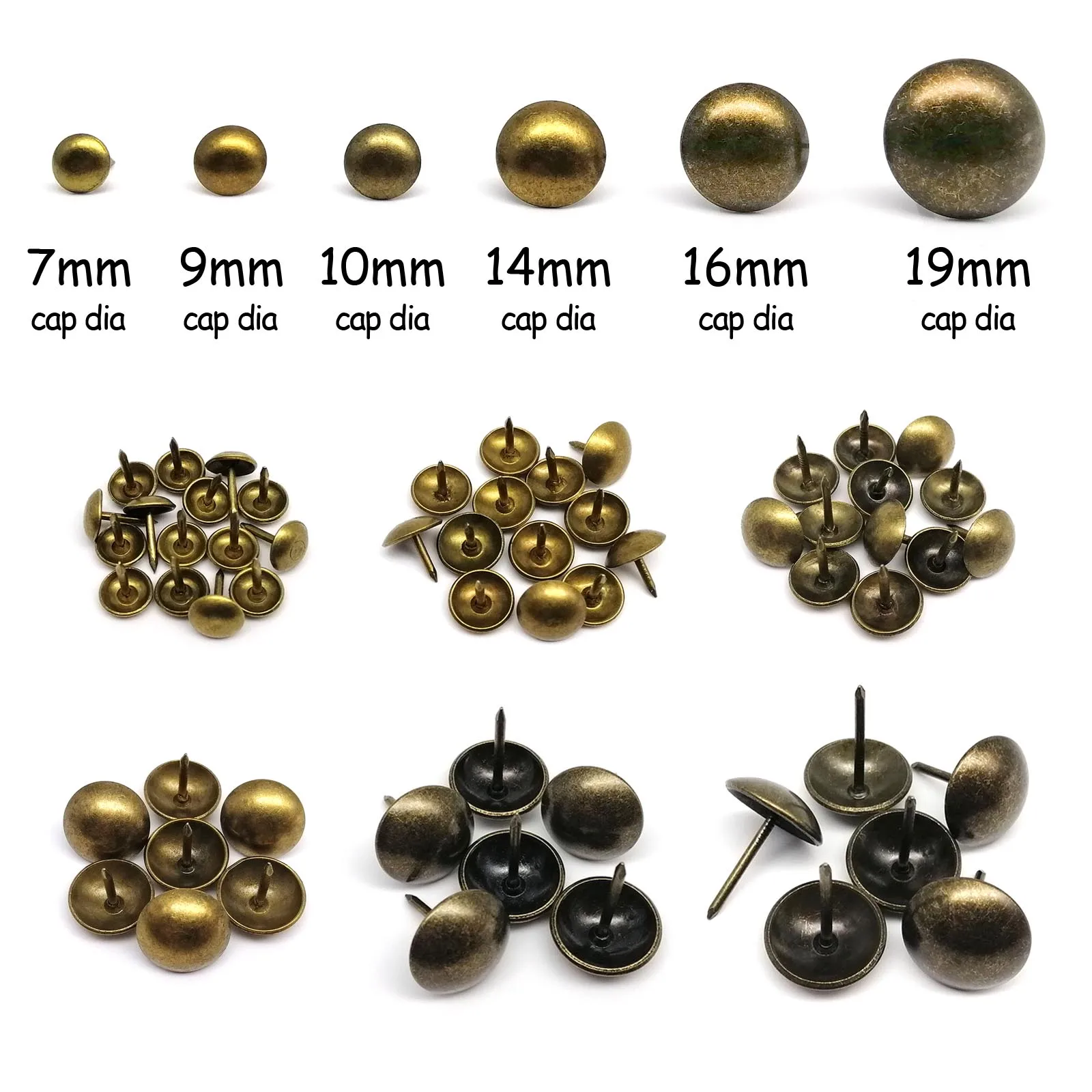 Kit 1000 Bullette Ottone Per Tappezzeria - Borchie Decorative 9mm Effetto Vintage - Foto 12