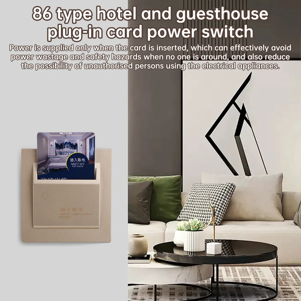 Description Picture 3 of itemAC180-250V 86 Type Hotel Card Insertion Power Switch Rfid Keycard System Insert Card Power Saving Energy Switch