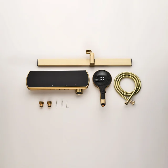 ชุดก๊อกน้ำอัจฉริยะระบบดิจิตอลระดับไฮเอนด์สำหรับห้องน้ำ พร้อมระบบฝักบัวแบบแยกส่วนสำหรับอ่างอาบน้ำ ฝักบัวแบบเรนชาวเวอร์ และก๊อกน้ำแบบวอเตอร์ฟอล 5