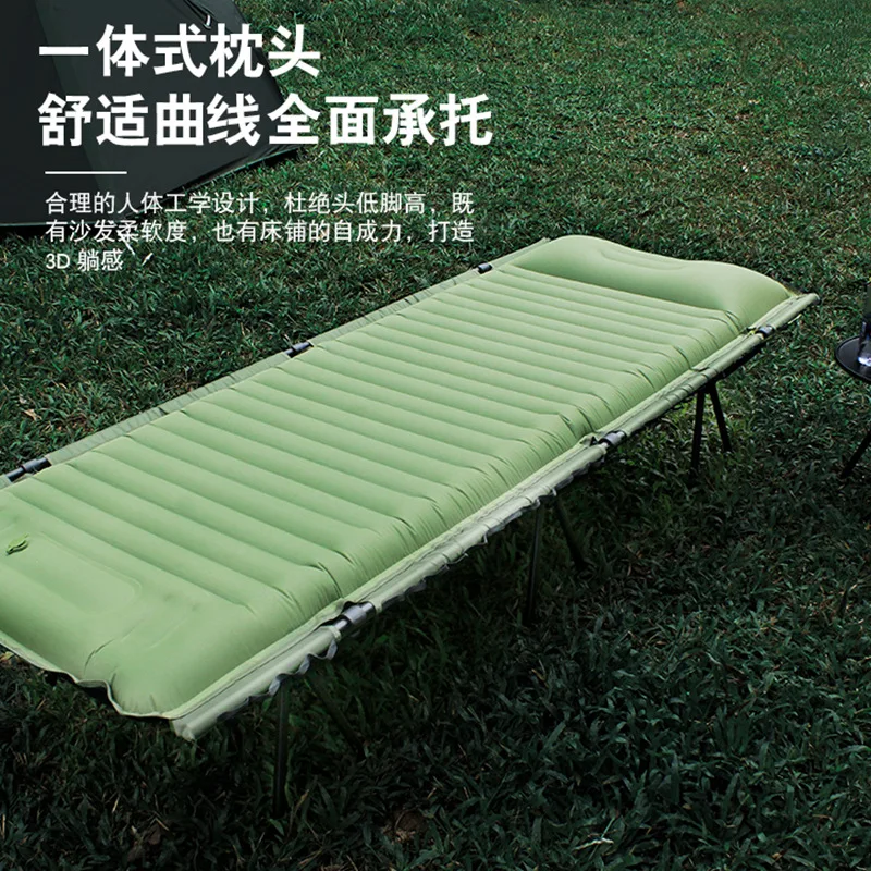 Inflatable Sleeping Bed for Camping Tent Sleeping Mattress Portable Folding Self Inflating Bed Office Siesta Noon Break Bed