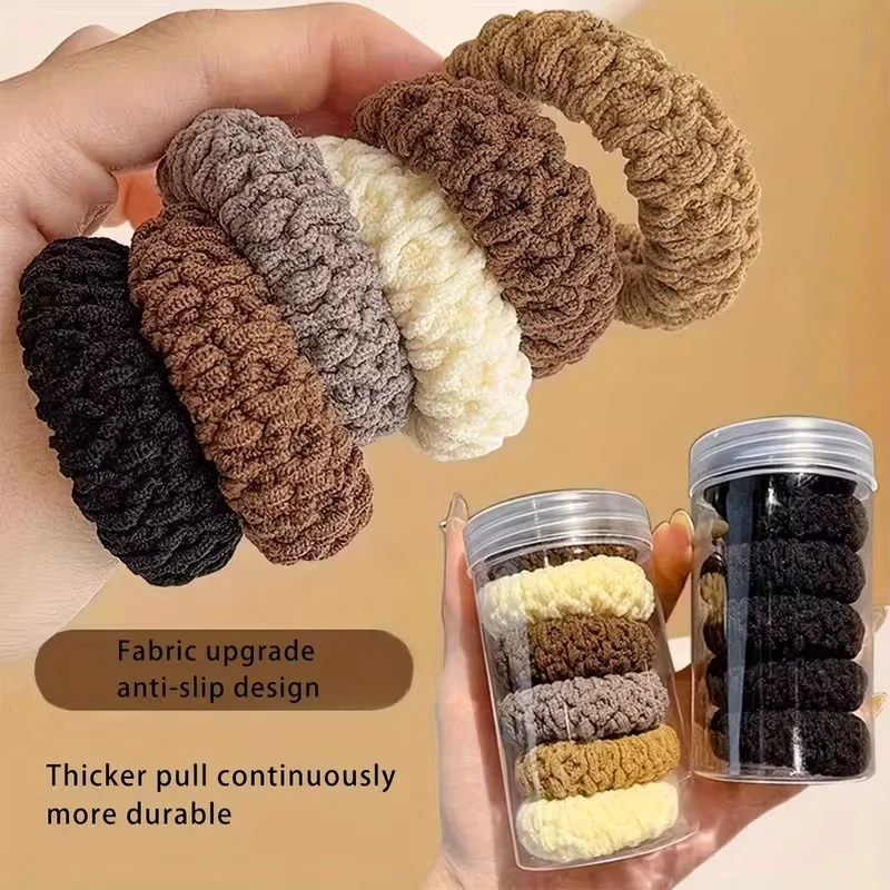 Versatile 10-Pack Seamless Braided Hair Ties - Fashionable Updos & Secure Ponytails in 5 Trendy Colors