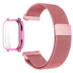 Milanese Mesh Strap with Case Screen Protector - Premium Watchbands Bracelet Accessories for Redmi Watch 5 Active (PP)