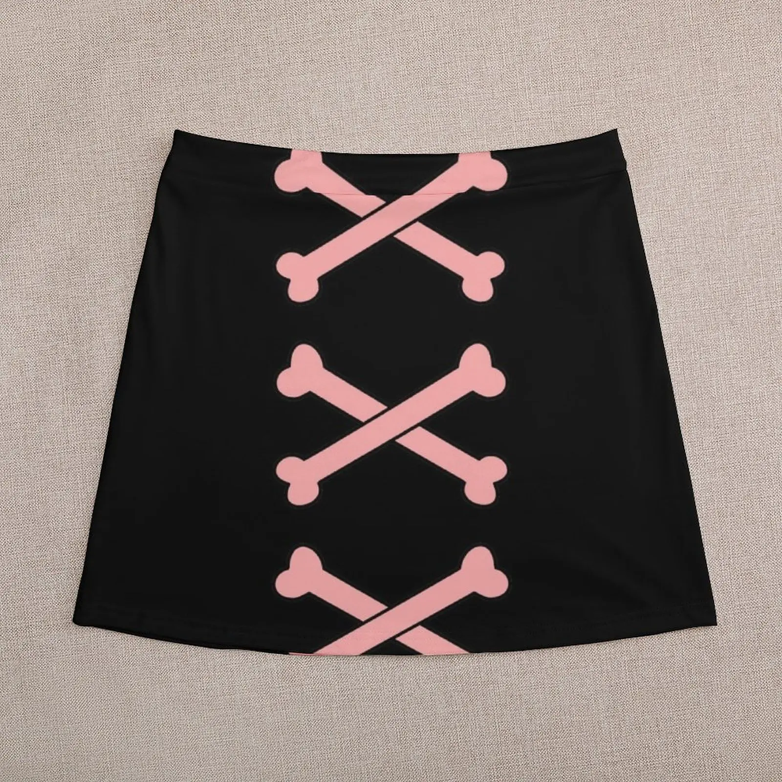 Cute Pink Cross Bones Mini Skirt mini skirt for women korean style skirt clothes for women