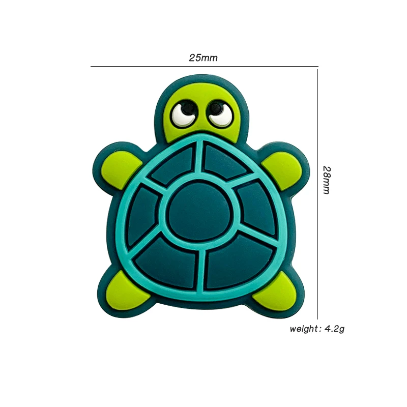 10pcs Baby Silicone  Food grade Silicone Gel Chewing Beads Cartoon Animal Green Turtle Beads DIY Baby Pacifier Chain Toy Gift 5
