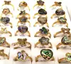 Wholesale 20Pcs /50pcs Flower Heart Charm Shell Mix Stainless Steel Rings Women Party Ring Wedding Jewelry 4