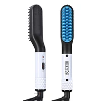 Lisseur de Barbe Multifonctionnel Portable 2 en 1, Outil de Coiffure pour Homme 2