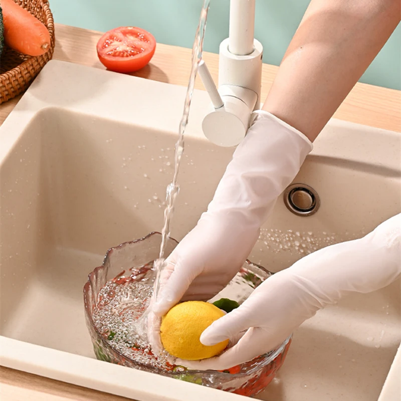 30PCS Pink Nitrile Disposable Gloves 12 Inch Powder Free Waterproof Household Gloves for Cleaning Kitchen Cooking Dishwashing