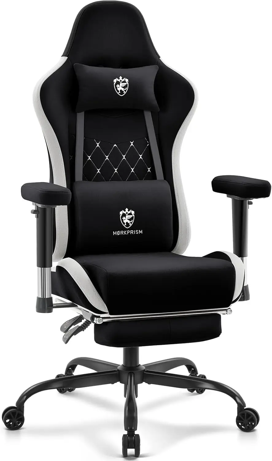 Gaming Chair Breathable Fabric,Computer Office Chair with Footrest,Massage Lumbar Support and Gel Pad,Ergonomic Reclining Gamer