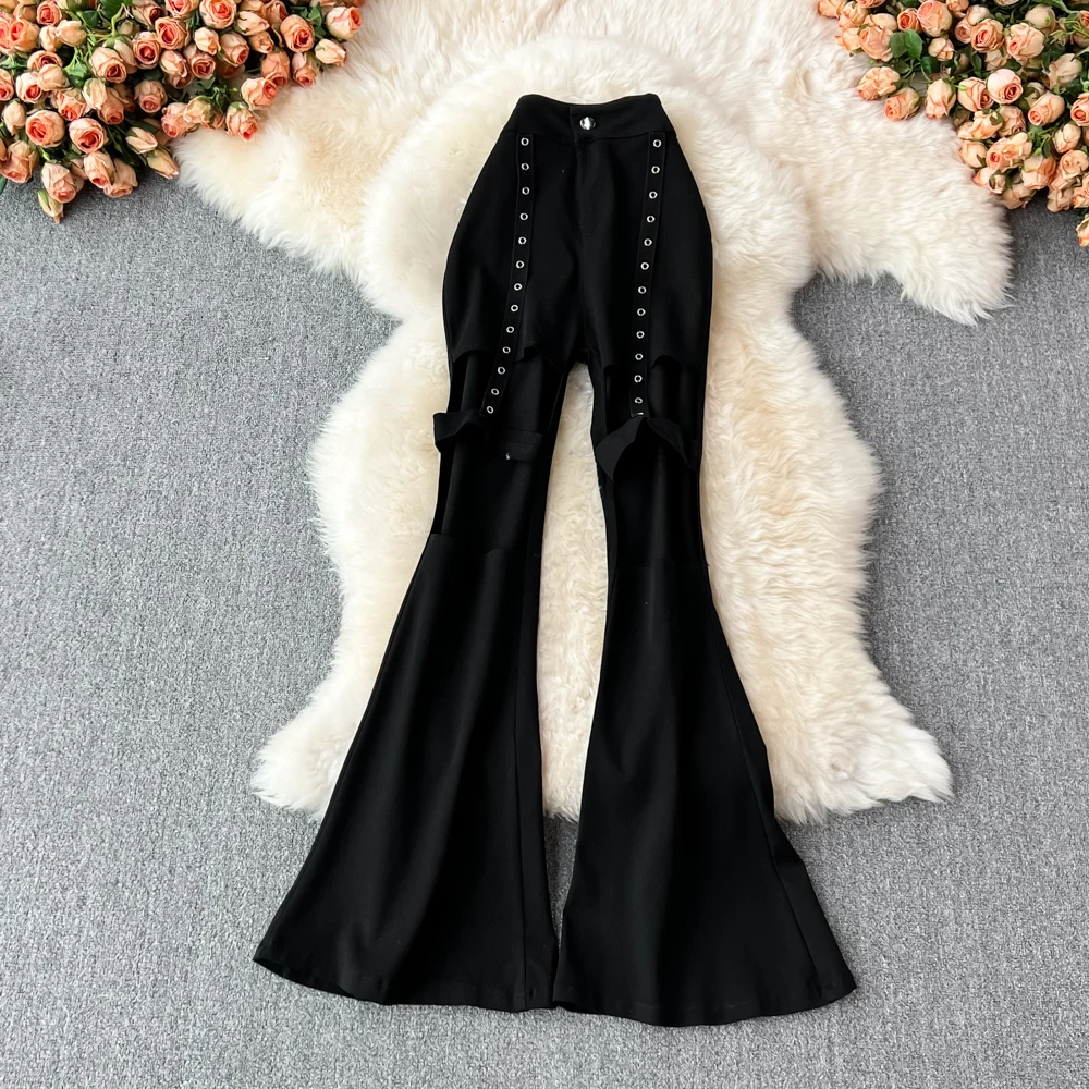 

2022 Spring New High-waisted Black Slimming Casual Drooping Big Flared Trousers All-match Flared Trousers Women