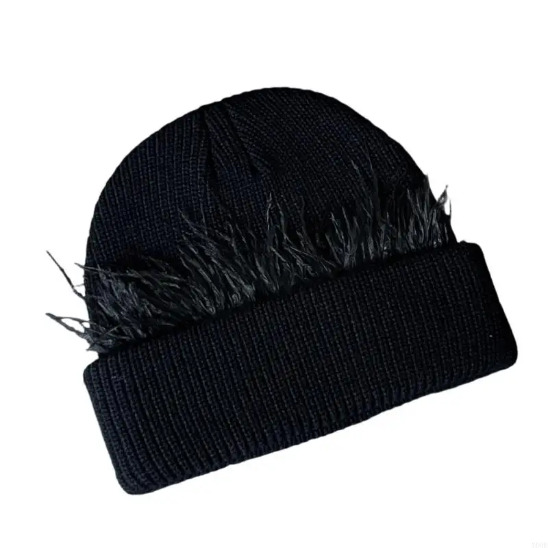 Strauß Plüsch Gestrickte Krempe für Frauen Männer Polyester Winter Pullover Für Outdoor-Aktivitäten Kaltes Wetter Y08E – Detail 10