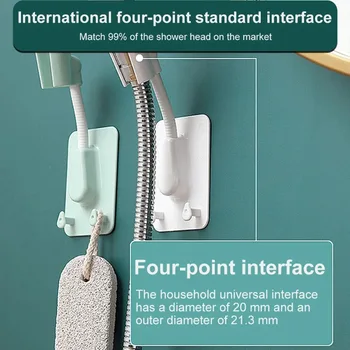 360 วงเล็บอาบน้ําเจาะฟรี Fixer แขวนหัวฝักบัวเด็กหัวฝักบัวปรับผนังห้องน้ําดอกไม้ฐานแห้ง 2