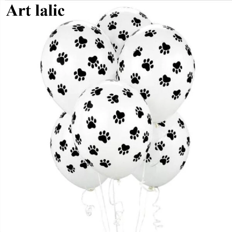 20 Party Supplies 12" Latex Balloons Dog Birthday Kids Baby Shower Balloon Decoration Toys Paw Print