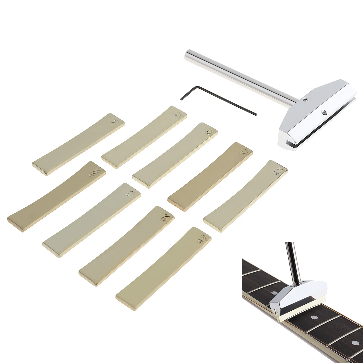 

Fingerboard Fret Press Caul Guitar Fret Mounting Fixture Installation Tools with Brass Insert for Guitar Bass