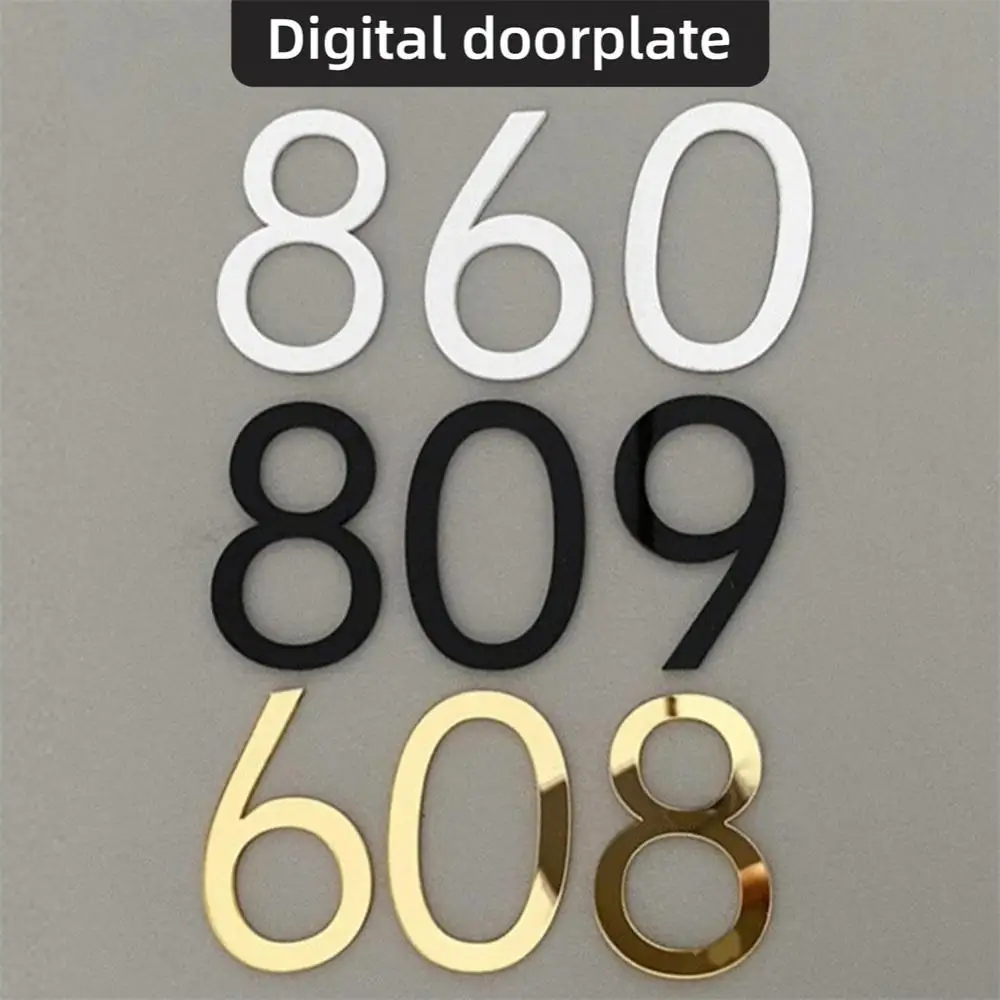Description Picture 4 of itemSelf-adhesive 3D Numeral Plate Plaque Sign Gate Digits Number Tag Door Label Hotel 0 to 9 Plating Home Sign House Address Door