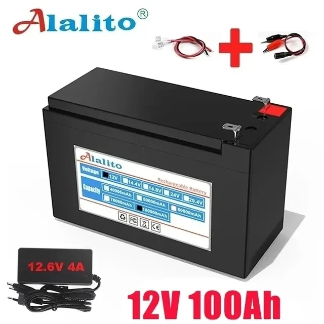 

NEW 12V 100Ah 18650 lithium battery pack 3S7P built-in high current 40A Solar street lamp, xenon lamp, backup power supply, LED