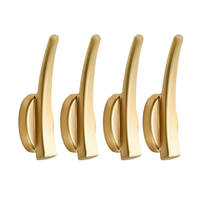 

4 PCS Coat Hooks Gold Heavy Duty Single Hooks Wall Mounted Towel Hooks For Bathrooms Kitchen