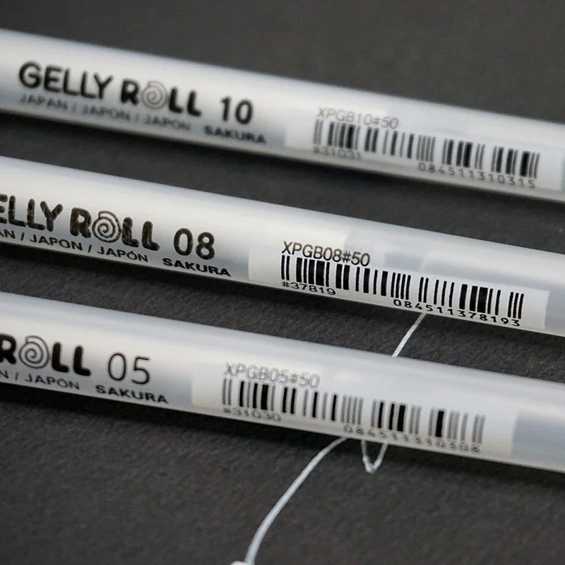 White Marker Pens Colored Pens Art Marker Pens Art Markers 3pcs/lot Sakura White Gel Ink Pen Classic Gelly Roll Art Highlight Marker Pen Bright White Silver Gold Art Painting Drawing Pens