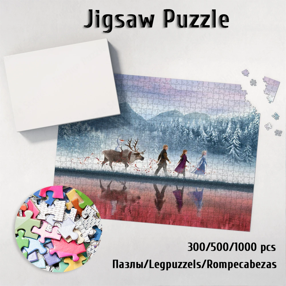 Frozen Movie Jigsaw Puzzle Cartoon Disney Characters Board Games Disney Cartoon Games and Puzzles Fidget Toys Montessori for Kid peter pan jigsaw puzzles disney dreams collection puzzle games and puzzles disney classic cartoon characters board games puzzle