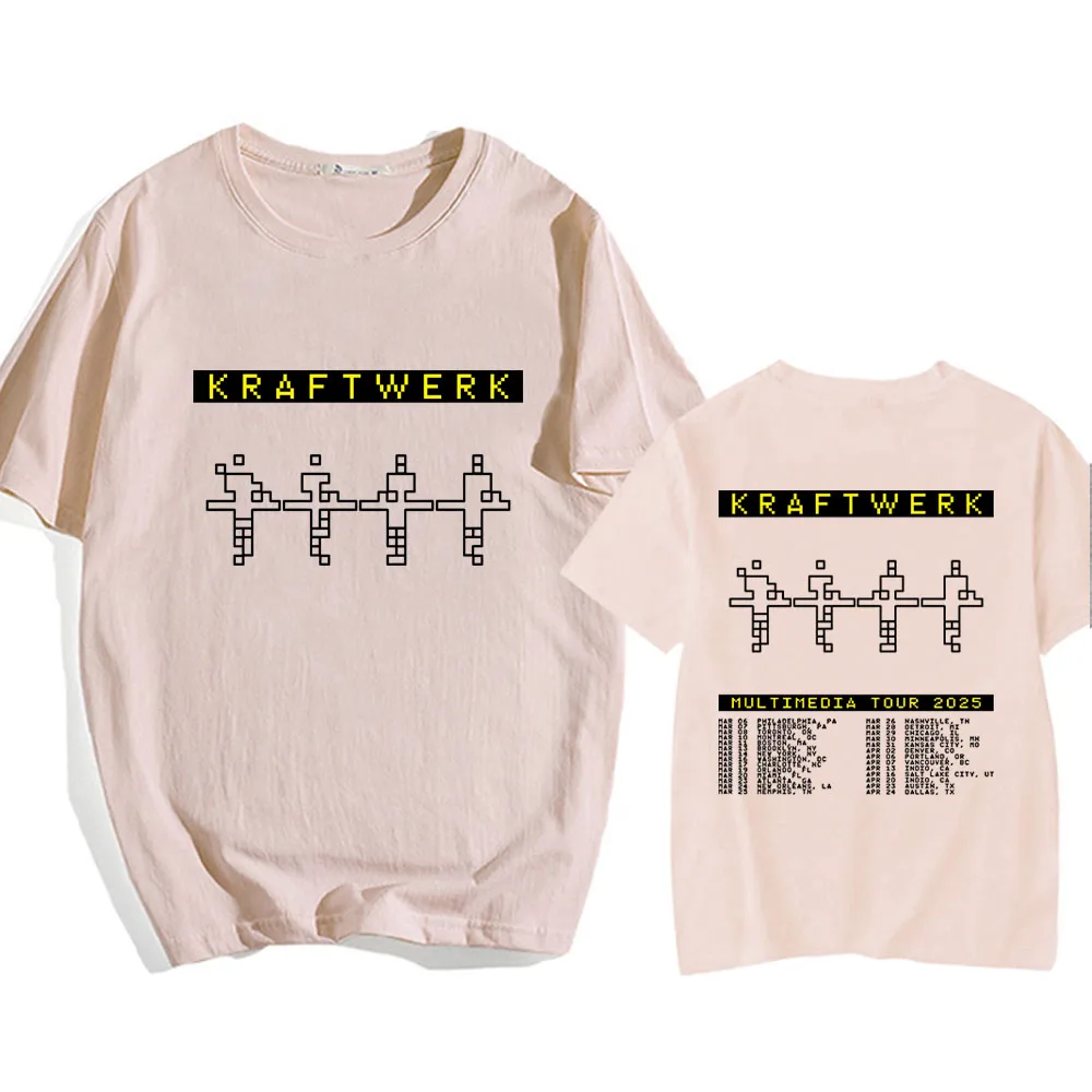 전자 밴드 KRAFTWERK 티셔츠 코튼 반팔 남성 티셔츠 여름 라운드 넥 힙합 탑 streetwear 유니섹스 코튼 셔츠