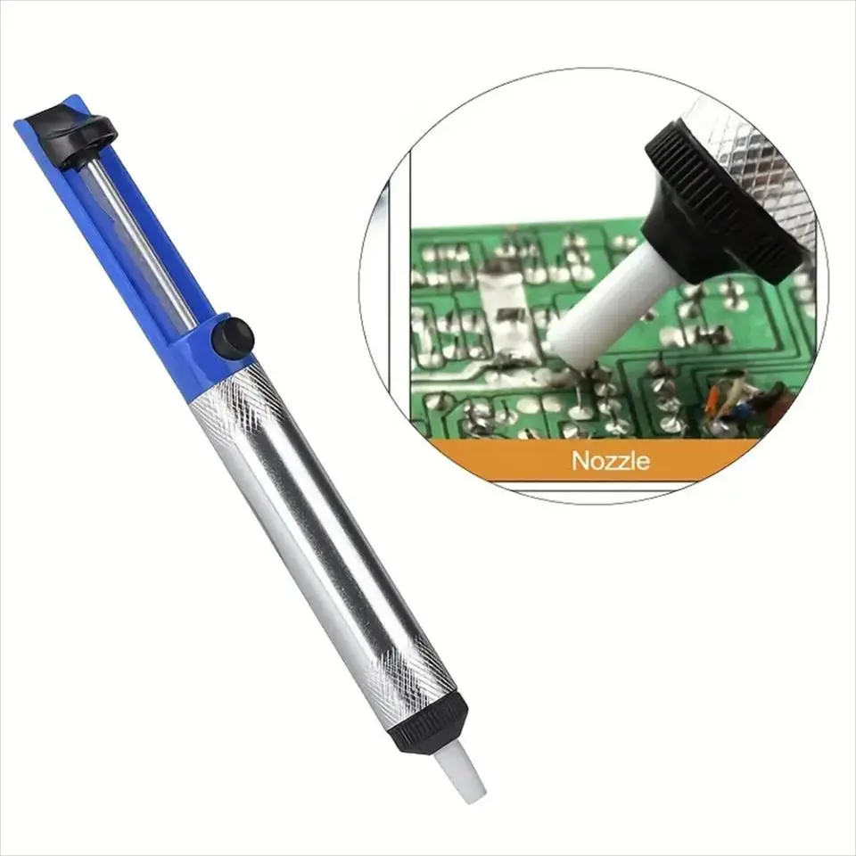 Desoldering Suction Pump Aluminium Desoldering Suction Pump Solder Suction wire Tin Pen Removal Device Vacuum Soldering Iron Desolder