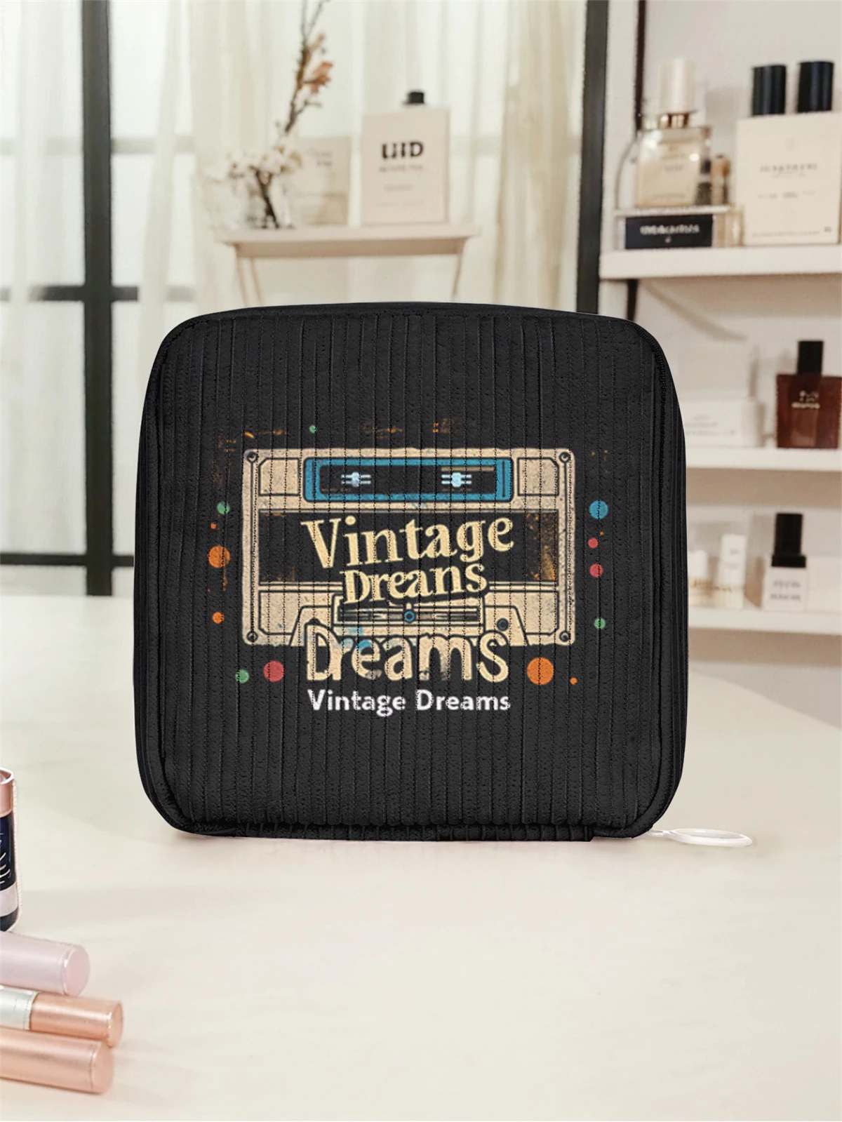 Recording machine pattern printed sanitary napkin storage bag, women's lightweight tissue bag, sanitary tissue bag