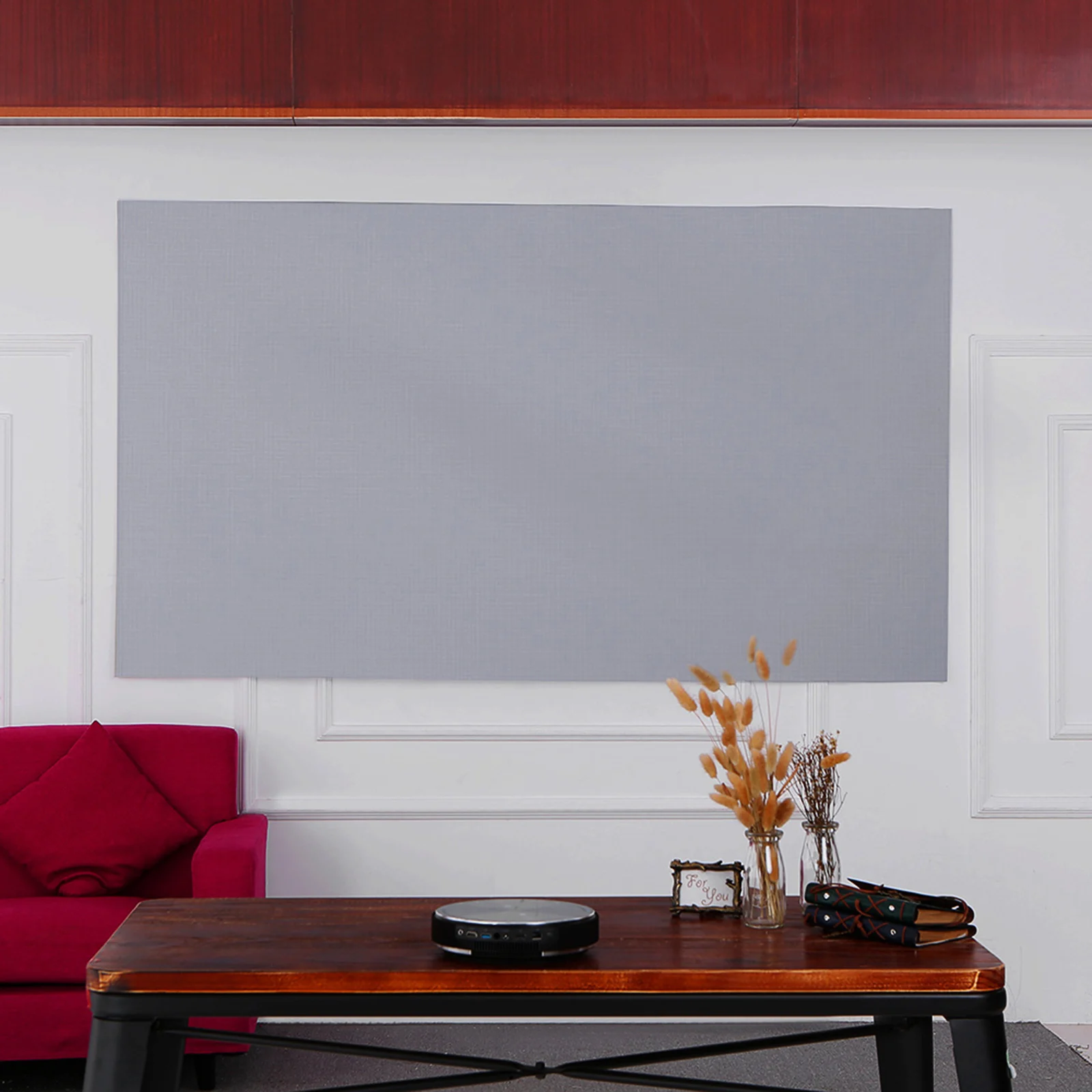 Portable 12-Inch HD Frameless Projection Screen, Foldable Wall-Mounted