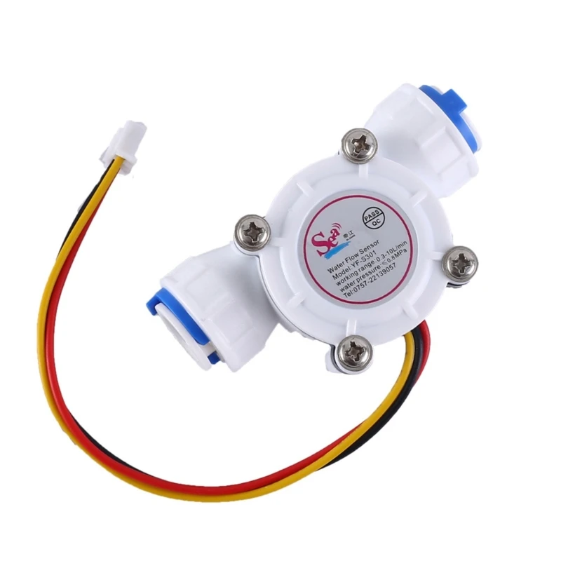 3/8" Quick Connect Water Flow Sensor Food-Grade Switch Hall Effect Flowmeter Fluid Meter Counter 0.3-10L/min X37E Upgraded