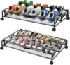 Under Bed Shoe Storage with Wheels, 2 Pack Rolling Under Bed Storage Containers for Shoes Metal Shoe Rack Organizer 2