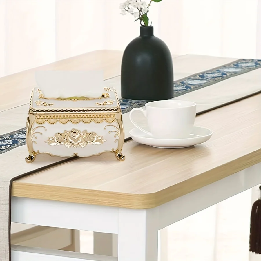 Plastic Tissue Box Cover Suitable for Home Living Room Coffee Table Creative Luxury KTV Napkin Holder Restaurant 4