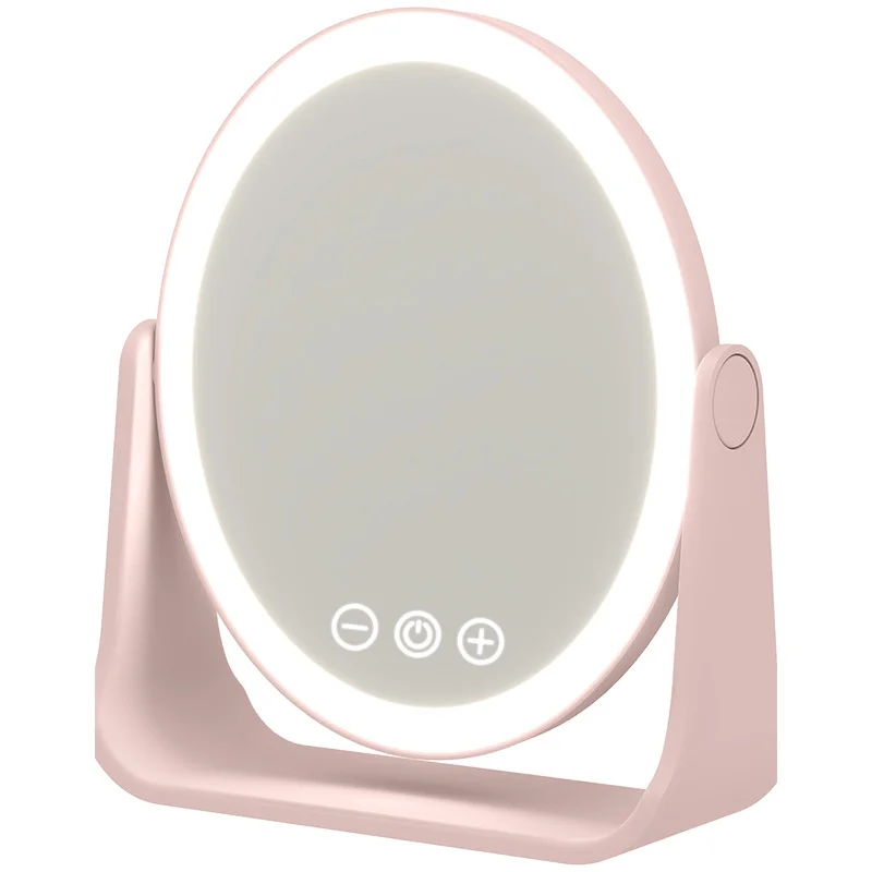 LED Makeup Mirror, Portable Flip Lighted Vanity Mirror with Touch Dimming, 3X Magnifier and Rechargeable Design for Desk