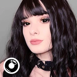White Blind Block Colored Contact Lenses for Anime Cosplay and Eye Makeup (Black Out)