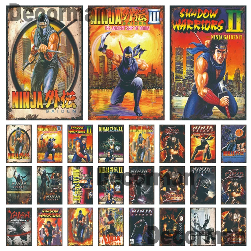 

[ DecorMan ] ninja Game Metal SIGN Custom Kids Painting Cartoon Decor LTA-3208