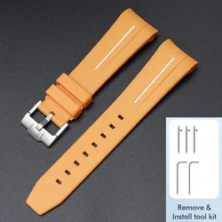 Cinturino in gomma impermeabile con fibbia in acciaio inossidabile - 22 mm, design ad arco