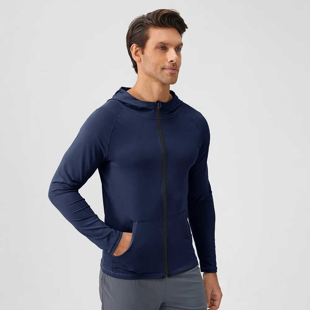 Men's clothing sports with zipper stand up collar fitness suit long sleeved quick drying running fitness training Men's jacket