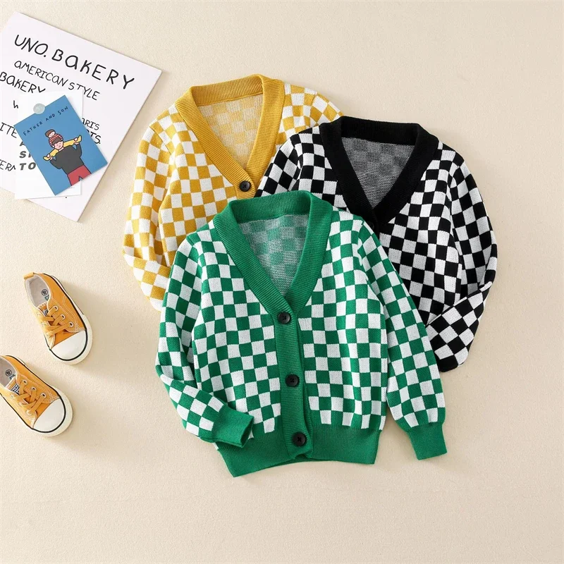 

Spring Autumn Knitted Cardigan Sweater Baby Children Clothing Boys Girls Sweaters Kids Wear Toddlerboy Clothes Winter 2024 New