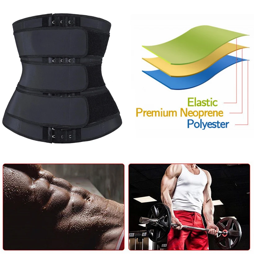 Waist Trainer Body Shaper Men Workout Sauna Sweat Belly Trimmer Belt