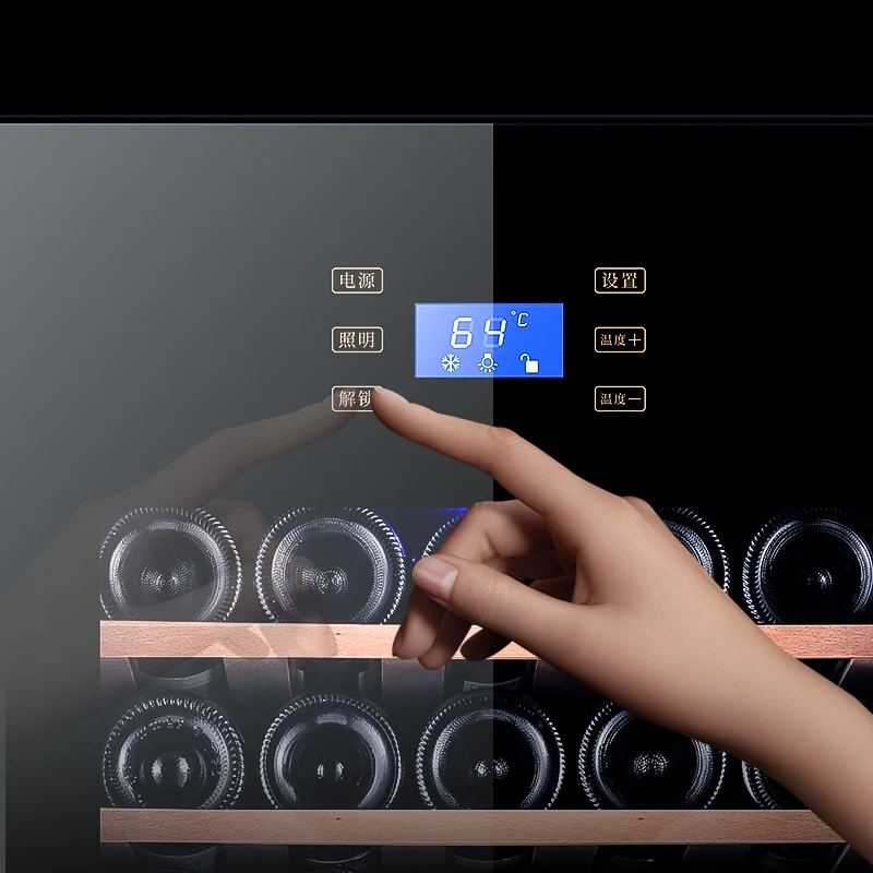 95L Wine Refrigerators Cold Storage Refrigerator transparent glass door tea drinks freezers -5to10 degrees C food sample cabinet