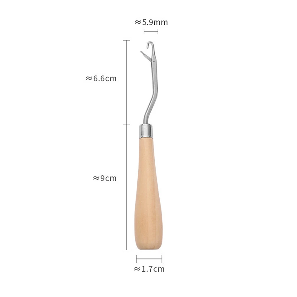 나무 손잡이 크로셰 바늘 니트 바늘, 점보 브레이딩 드레드락 헤어 도구, 드레드락 연장용