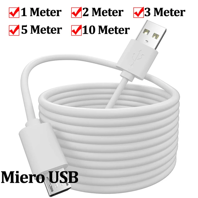 Câble USB - Micro USB blanc - 1M - Chargeurs USB - Chargeurs