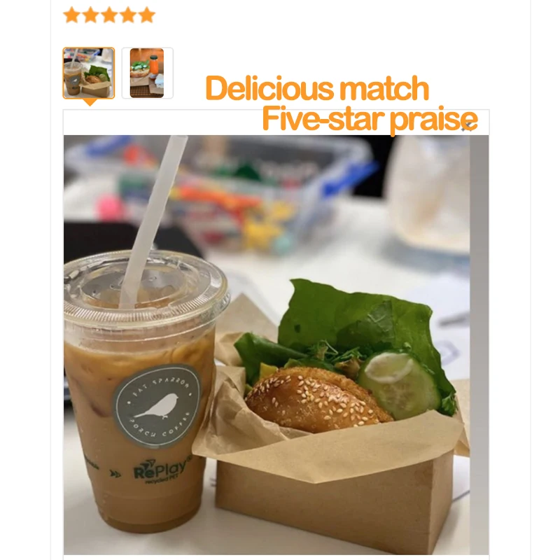 50pcs Kraft Paper Sandwich and Burger Boxes, Disposable Toast, Bread, Cake, Snack, Sush... - SKU KSBB0845 - UGI Packaging